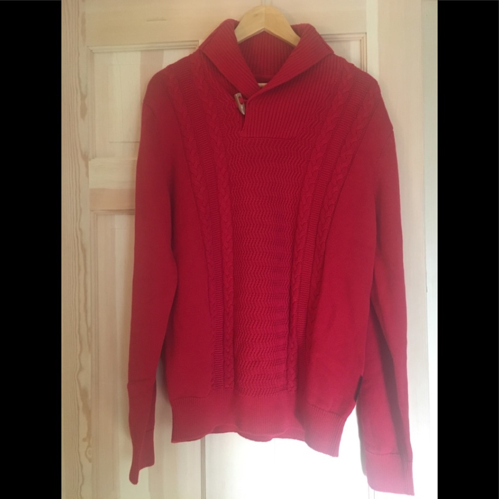 Sean John Men’s Red Cable Knit Sweater